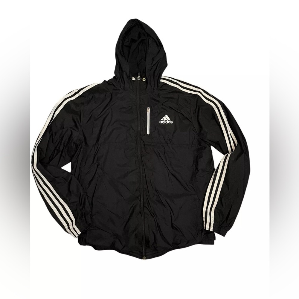 Adidas mens windbreaker jacket Black & White Hoodie XL